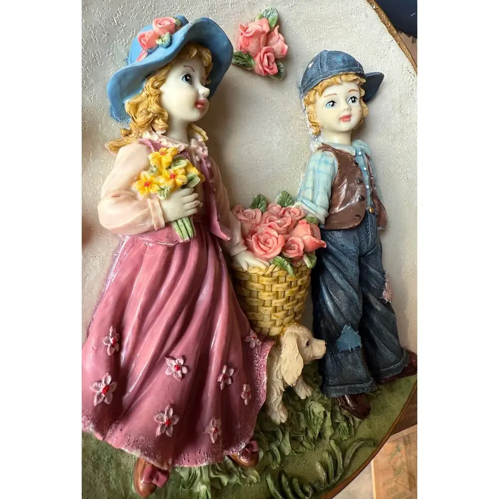 VINTAGE 3D WALL HANGING PLATE RESIN 8.66